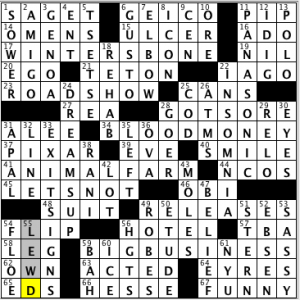 CrosSynergy/Washington Post crossword solution, 11.07.14: "Last Laugh"