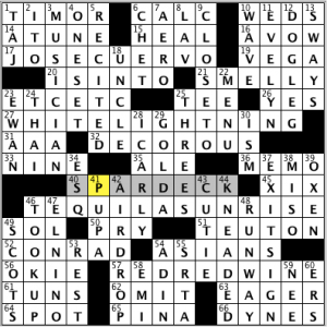 CrosSynergy/Washington Post crossword solution, 11.01.14: "Drinking Songs"