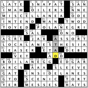 CrosSynergy/Washington Post crossword solution, 11.03.14: "Fast Track"