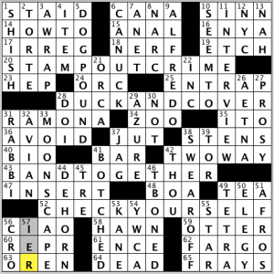 CrosSynergy/Washington Post crossword solution, 12.08.14: "Rubber Chasers"