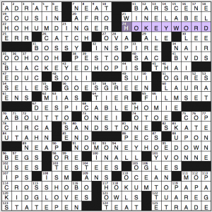 NY Times crossword solution, 12 21 14 "Season's Greetings"