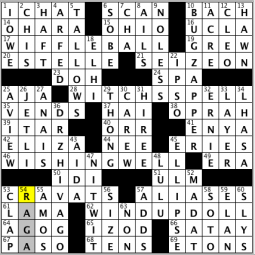CrosSynergy/Washington Post crossword solution, 12.01.14: "Separate Wills"