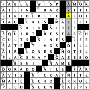 CrosSynergy/Washington Post crossword solution, 12.05.14: "Slitely Altered Spellings"