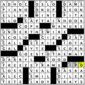 CrosSynergy/Washington Post crossword solution, 12.15.14: "Getting the Hang of It"