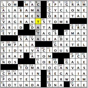CrosSynergy/Washington Post crossword solution, 12.25.14: "Yes, there is a Virginia"