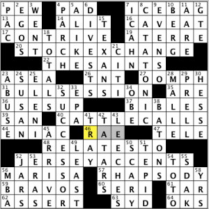 CrosSynergy/Washington Post crossword solution, 12.06.14: "Heard in the Herd"