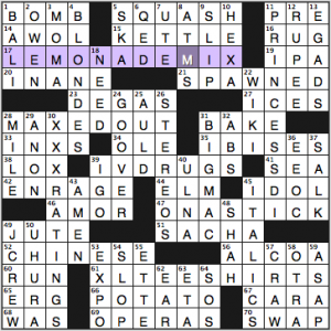NY Times crossword solution, 1 14 15, no. 0114