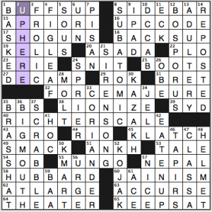 NY Times crossword solution, 1 17 15, no. 0117