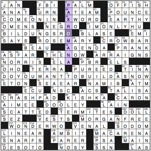 NY Times crossword solution, 1 4 15 "THe Descent of Man"