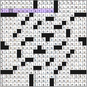 LA Times Sunday crossword solution, 1 4 15 "Single-Minded"