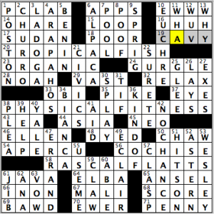 CrosSynergy/Washington Post crossword solution, 01.14.15: "Inside New Jersey"