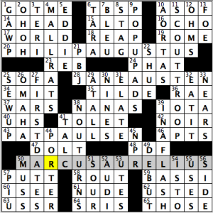CrosSynergy/Washington Post crossword solution, 01.20.15: "Hearts of Gold"