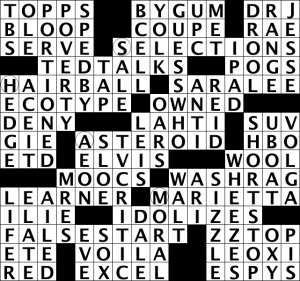 AV Club Contest Crossword, "Double-Headers," by Andrew Ries