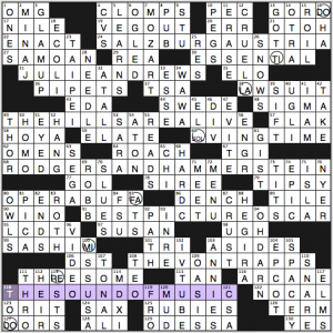 NY Times crossword solution, 3 1 15 "Noted Anniversary"