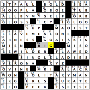 CrosSynergy/Washington Post crossword solution, 02.0215: "Songs for the Wallflower"