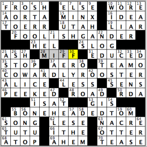 CrosSynergy/Washington Post crossword solution, 02.06.15: "Fowl Fellas"