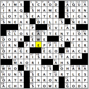 CrosSynergy/Washington Post Crossword solution, 02.09.15: "Have a Seat"