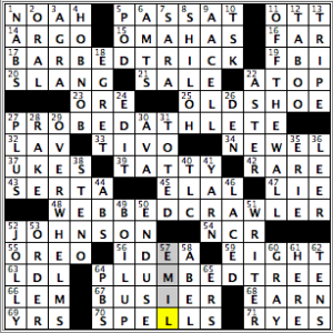 CrosSynergy/Washington Post crossword solution, 02.11.15: "Time for Bed"