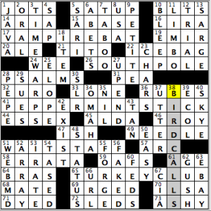 CrosSynergy/Washington Post crossword solution, 02.25.15: "No-Hitters"