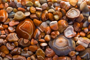 Lake Superior agates, stained by iron by Minnesota's Iron Range.