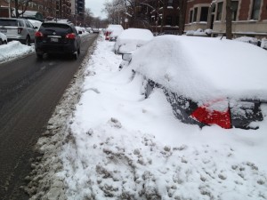 This is my car a few days after the Super Bowl snowstorm, after the plow came through.