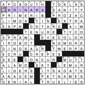 NY Times crossword solution, 3 6 15, no 0306