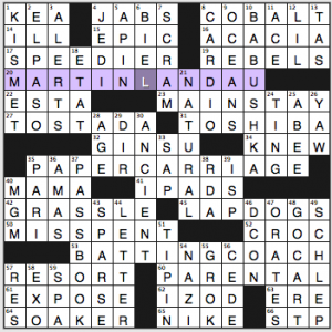 NY Times crossword  solution, 3 10 15, no 0310