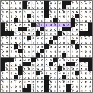 NY Times crossword solution, 3 22 15 "Upsides"