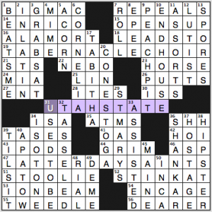 NY Times crossword solution, 3 27 15, no 0327