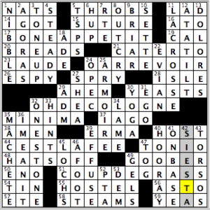 CrosSynergy/Washington Post crossword solution, 03.25.15: "Fractured French"