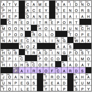 NY Times crossword solution, 4 22 15, no 0422
