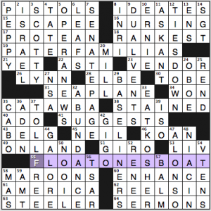 Newsday crossword solution, 4 4 15, "Saturday Stumper"