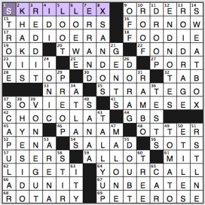 NY Times crossword solution, 4 25 15, no 0425