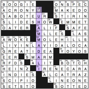 NY Times crossword solution, 4 10 15, no 0410