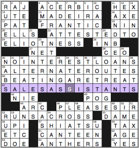 NY Times crossword solution, 4 11 15, no 0411