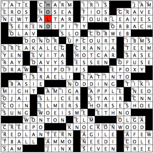 Emily Cox and Henry Rathvon's  5.3.15 CRooked Crossword, "Get Lucky"