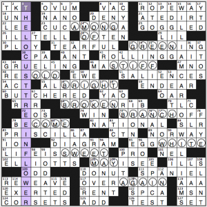 NY Times crossword solution, 5 10 15 "Literary Circles"