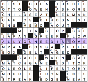 NY Times crossword solution, 5 26 15, no 0526