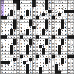NY Times crossword solution, 5 24 15 "A Tale of Many Cities"