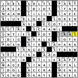 CrosSynergy/Washington Post crossword solution, 05.04.15: "Spout Troop"