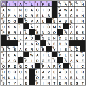 NY Times crossword solution, 6 20 15, no 0620