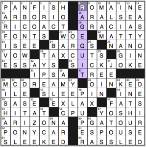 NY Times crossword solution, 6 27 15, no 0627