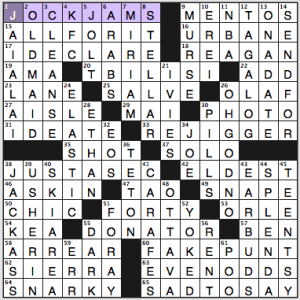 NY Times crossword solution, 6 5 15, no 0605