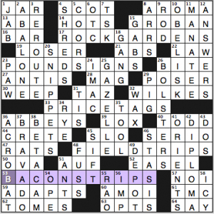 NY Times crossword solution, 6 30 15, no 0630