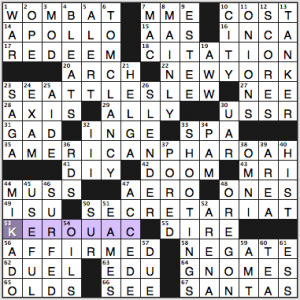 NY Times crossword solution, 6 9 15, no 0609