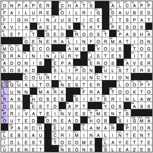 NY Times crossword solution, 6 14 15, "The In Crowd"