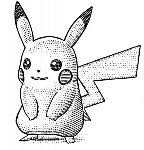 This is Pikachu.  His stipple portrait was in the WSJ last week.  No kidding.