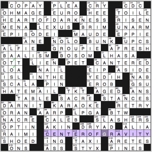 NY Times crossword solution, 7 26 15, "No Escape"