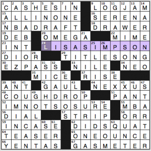 NY Times crossword solution, 7 11 15, no 0711