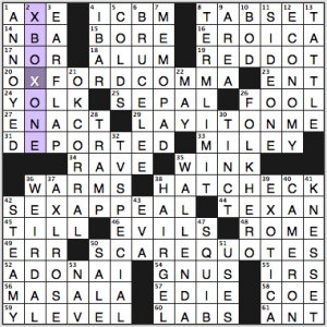 NY Times crossword solution, 8 29 15, no 0829